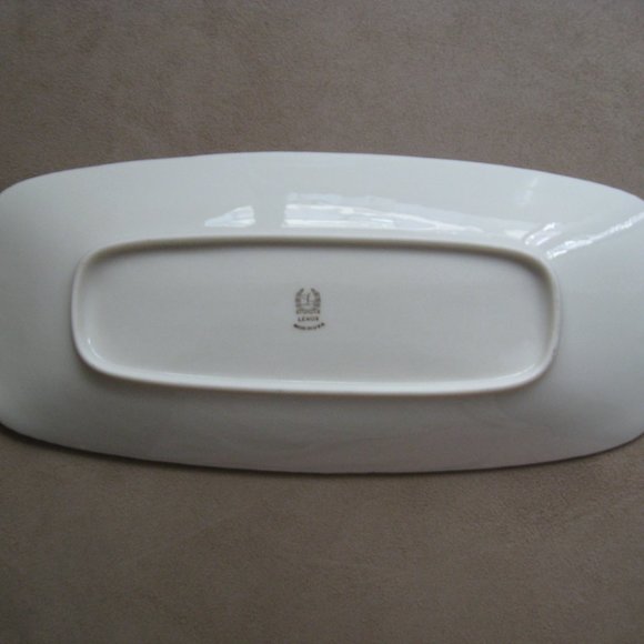 Lenox Ivory Spring Garden Celery Handled Serving Tray Gold Label Platinum Rim - Picture 3 of 11